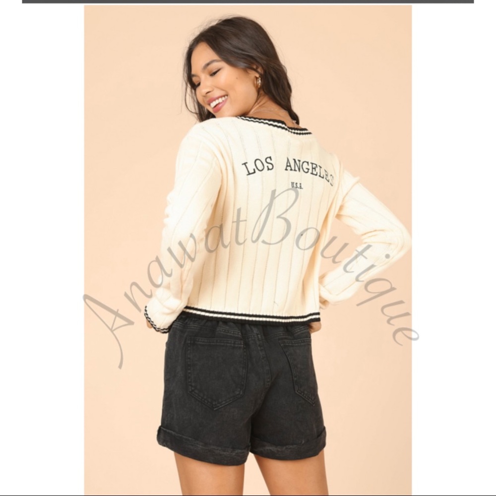 Lyrica Varsity Knit Sweater - Picture 2 of 8